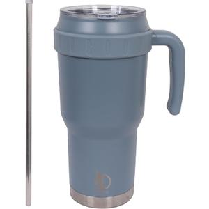 40 Oz Tumbler with Handle & Straw Lid, Insulated Stainless Steel Vacuum Flask, Double Wall Thermal Car Cup for Hot & Cold Drinks, Leak Proof, BPA Free (Slate Gray)