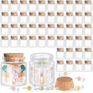 Patelai 20 Pack Small Glass Jars with Cork Lids 50 ml Mini Potion Bottles Bulk Tiny Wishing Vial Spell Jars for DIY Art Crafts Gift Halloween Christmas Wedding Birthday Party Favors Decorations