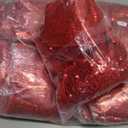 54 Pieces of Red Sequin Chair Ribbons and Table Runners, 48 Sequin Chair Bows, 6 Glitter Table Runners, Suitable for Wedding Parties Birthday Meeting Events Decorations (Red)