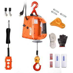 TKK 3 in 1 Electric Hoist Winch, 1540lbs Capacity, Portable with Wire and Wireless Remote Control, 120V, Overload Protection, 25ft Lifting Height for Towing