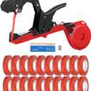 Upgraded Plant Tying Machine,Lightweight Plant Vine Tying Tape Machine Tool with 10000pcs Staples and 20 Rolls Tape,Plant Tape Gun for Tomatoes, Grapes and Vegetable Garden (Red)