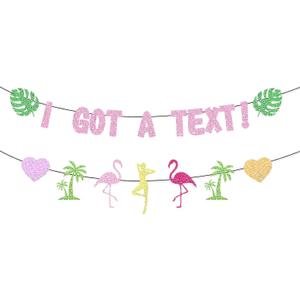 I Got a Text Banner - Love Villa Island Themed Party Decorations, Glitter Banner, Island Party Supplies for Bachelorette Decorations