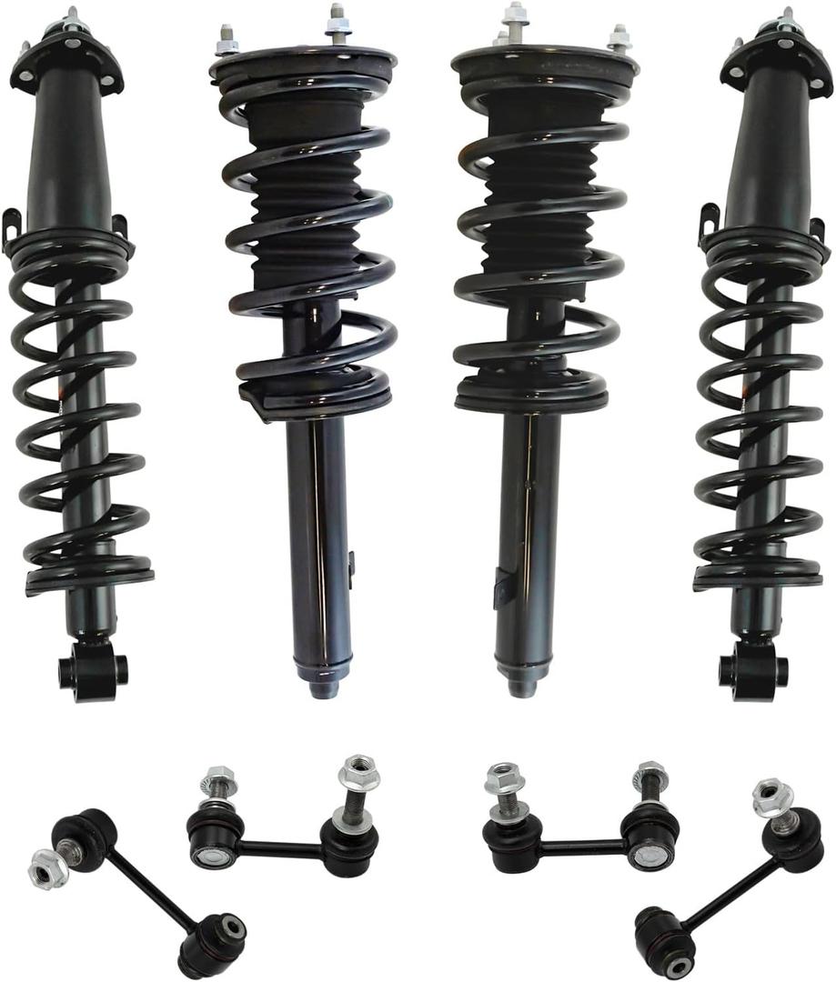TRQ Front and Rear Suspension Kit Complete Strut & Coil Spring Assembly Sway Bar Stabilizer Link Compatible with 2006-2013 Lexus IS250 2011-2013 IS350