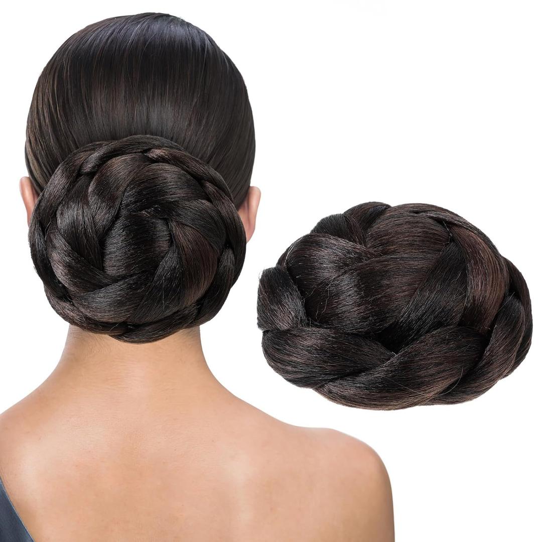 Angoily Braid Hair Bun Extension Claw in Hairpiece Synthetic Hair Chignon for Women Girls Party Wedding Accessories