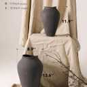 Ceramic Vase - Large 11.8 Inch Tall Floor Vase for Centerpieces, Farmhouse Flower Vases, Rustic Minimalist Home Decor for Living Room, Enterway, Wedding (Sandstone Dark Gray)