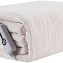 Electric Heated Blanket 50x60, Soft Coral Fleece with 4 Heating Levels and 10 Hours Auto-Off, Machine Washable, Cozy Plush Fabric for Home, White