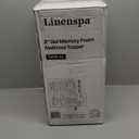 Linenspa Memory Foam Mattress Topper - 2 Inch Gel Infused Memory Foam - Plush Feel - Cooling and Pressure Relieving - CertiPUR Certified - Dorm Room Essentials - Twin XL Size