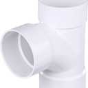 NDS 3P09 PVC S&D Sanitary Tee, 3-Inch, for Hub X Hub Solvent-Weld Connections, for use with 3-Inch Sewer and Drain Pipe, White