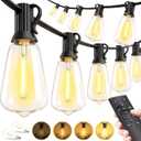 Outdoor Lights String Patio Outside - 100ft 30M LED Waterproof Light - Hanging Lighting ST38 Shatterproof Edison Bulb Deck Backyard Gazebo Balcony Party Bistro Cafe Pergola Garden Yard Porch Dimmable