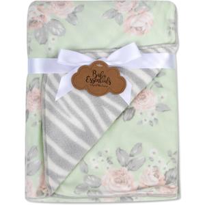 Sherpa Fleece Baby Blankets for Boys and Girls – Colorful, Reversible Baby Blankets for Newborns, Infants, Toddlers, and Nursery (Floral & Zebra), Crib