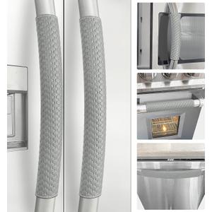 Refrigerator Door Handle Covers, Set of 5, Performance Appliance Handle Covers, Non-Slip Fridge Door Handle Covers, Keep Your Kitchen Clean, Microwave Oven Dishwasher door Handle Protectors(Gray)
