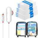 VMstr 8 Pack Travel Vacuum Storage Bags with USB Pump, Vacuum Packing Seal Bags for Luggage, Carry-on Size Space Saver for Clothes and Clothing Travel