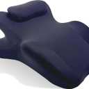 Memory Foam Wedge Pillow Ergonomic Reading Pillow, Comfortable and Supportive Back Support Prone Pillow to Relax Neck and Back for Reading, Watching TV, Sleeping on Your Stomach in Bed-Navy Blue