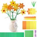 Civaner 36 Sets Mother's Day Crafts Kits for Kids Mothers Day Daffodil Bouquet DIY Crafts Yellow Orange Foam Flower Bouquet Craft Kit for Mom Mother's Days Decor DIY Gifts
