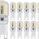 SRIOMNI 10 Pack G9 LED Bulb 4W (40 Watt Equivalent), 3000K Soft Warm White, T4 Halogen Bulb G 9 Bi-pin Base Bulbs for Chandelier,120V 450LM 360 Beam Angle for Home Lighting, Non-Dimmable G9 Bulb