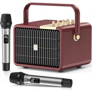 SUPNIU 320W Peak Power Karaoke Machine with Rich Deep Bass for Adults Portable Bluetooth Singing PA Speaker System Bass/Treble Adjustment with 2 UHF Wireless Microphones for Home Party Wedding Outdoor