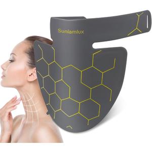 Red Light Therapy for Face and Neck, 3-in-1 Chip 660nm & 850nm Portable Red Light Therapy for Decollete Boby at Home and Travel (Gray)