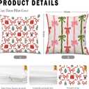 Coquette Christmas Bow Pillow Covers 18x18 Set of 2, Coquette Christmas Decor, Preppy Girly Xmas Winter Holiday Decorative Throw Pillow Covers for Girls Bedroom Living Room Home (Color 15)