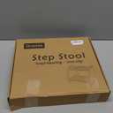 Bamboo 2 Step Stool 300lbs Capacity, Wooden Two Step Stool with Non-Slip Handles, Heavy Duty Stepping Stool for Bedside High Beds Adults, Sturdy Small Bathroom Kitchen White Step Stool