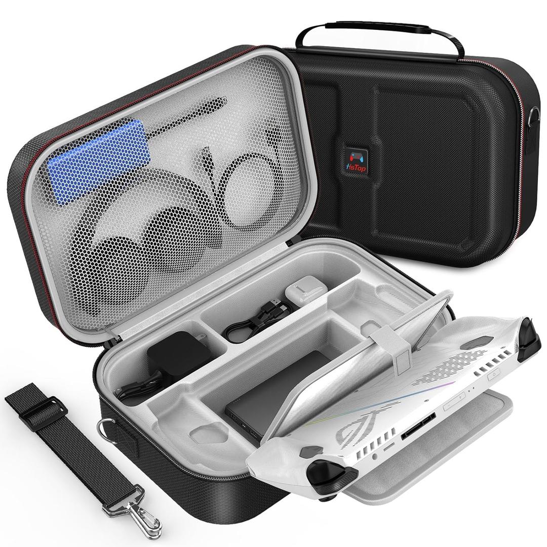 HSTOP Carrying Case for ROG Ally with Large Storage Capacity,Protective Travel Case for ROG Ally Gaming Handheld,Store Chargers, Headphones, etc.Shockproof Protective Storage Case, Black