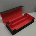 Premium Trading Card Storage Case TCG Deck Box Holds 1800+ Sleeved Cards for MTG, YuGiOh, Uno, Sport with Strong Magnet Closure (Black & Red)