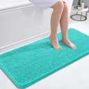 OLANLY Bathroom Runner Rugs 47x20, Extra Soft Absorbent Chenille Bath Rugs, Rubber Backing Quick Dry, Machine Washable Long Bath Mats for Bathroom Floor, Tub and Shower, Home Decor Accessories, Teal