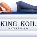 King Koil Luxury Twin Air Mattress with Built-in Pillow Top & Integrated High-Speed Patented Pump 20" Inflatable Twin Blow Up Airbed for Camping, Home & Guests, Waterproof (Blue)