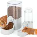YUEPET Rabbit Food Water Dispenser, Large Capacity Bunny Feeder for Cages Automatic Rabbit Water Dispenser Suitable for Rabbits Ferrets Guinea Pigs Small Animals(Grey)
