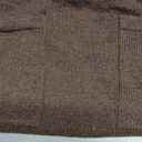 OYOANGLE Women's V Neck Sleeveless Knitted Solid Short Sweater Dress with Pockets (Deep Brown, Small)