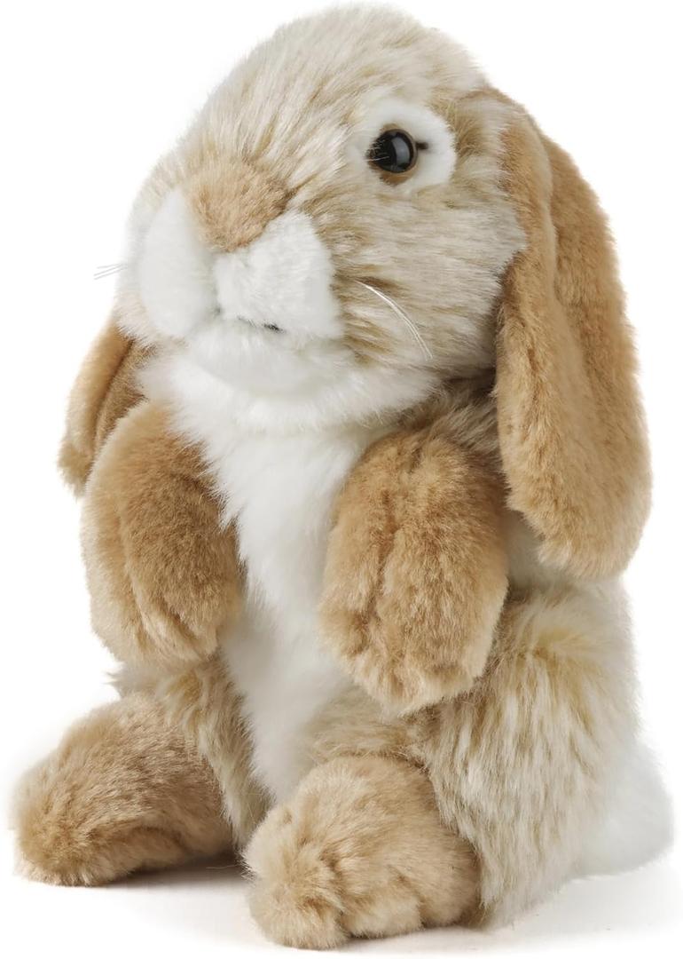 Living Nature Brown Sitting Lop Eared Rabbit Stuffed Animal | Fluffy Rabbit Animal | Soft Toy for Kids | 7 inches