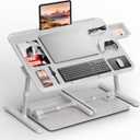 Potuopy Adjustable Laptop Lap Desk, X-Large Foldable Bed Table Tray