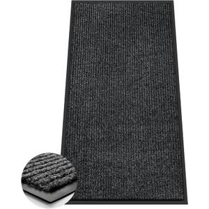 Azadx 4'x8' Indoor Outdoor Door Mat Heavy Duty Front Door Mat Ultra Absorbent Muddy Dirt Resist Welcome Door Mats Non-Slip Backing Entrance Mat for Home Commercial Outdoor Entrance Floor Mat (Dark Grey)