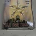 Juegoal Star Tree Topper with 20 LED Lights, Metal Silver Lighted Treetop Ornaments, Battery Powered Light Up Christmas Tree Decorations, 6.5 x 6.5 Inches