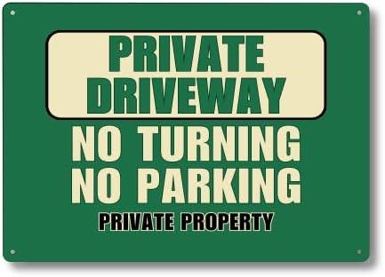 A4 Private Driveway Sign - No Turning, No Parking, Private Property Sign - Aluminium Composite Sign with Pre-Drilled Holes for Easy Mounting