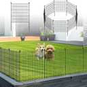 8 Panels Dog Fence Outdoor Long and Wide No Dig, Garden Fencing Animal Barrier, Decorative Fence Outdoor Rustproof for Yard Patio Flower Bed Lawn (8 Panels - 24 in(H) X 16 ft(L))