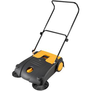Hoteche 28-Inch Walk Behind Outdoor Manual Push Floor Sweeper, 4-Gallon Capacity, 30200 ft/h Sweeping Efficiency, Lightweight Non-Electric Sweeper for Driveways, Patios, and Warehouses