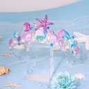 YARIEW Mermaid Crown Mermaid Birthday Decorations Mermaid Costume Mermaid Starfish Fish Scales Seashell Hair Accessories Wide Mermaid Headband Mermaid Birthday Party Gifts Purple