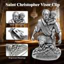 PloreWay St Christopher Medal for Car Sun Visor, Metal Saint Christopher Car Visor Clip, Talisman for Safety, Automotive Visor Accessories, Gift for Drivers, Families, Friends, Men, Women