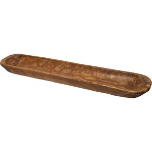 Decorative Wooden Dough Bowl Decor Approx 30 Inch, Hand Carved Rustic Wood Long Dough Bowl, Large Carved Dough Bowl, Long Wooden Bowl, Bread Shaped Bowl Wooden Large Dough Bowl Centerpiece Made in USA (Waxed / Brown)