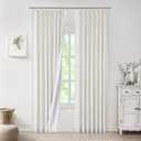 WEST LAKE Bailey Pinch Pleated Full Blackout Curtain Panels for Bedroom Living Room, Natural Linen Blended Room Darkening Drapes with Liner, Modern Window Treatment, Back Tabs Hooks, 40"Wx112"L (Pack of 2)