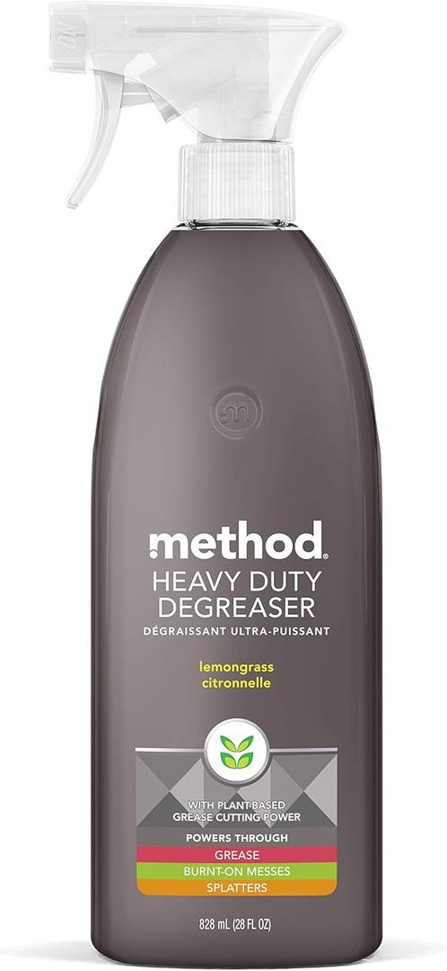 Method Heavy Duty Degreaser, Lemongrass Scent, Oven Cleaner & Stove Top Cleaner, 28 Oz Spray Bottle (Pack of 1))