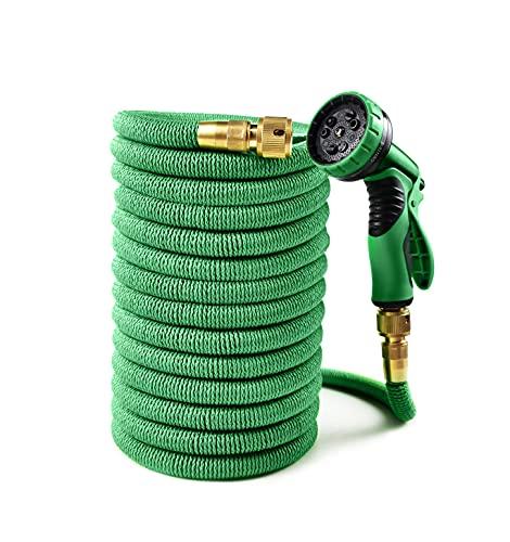 50 ft Expandable Garden Hose -2026 Newly Upgraded Expanding Garden Hoses with 10 Function Spray Nozzle, Extra Strength Fabric, Leak-Proof, Lightweight, Kink-Free Flexible Retractable Hose(Green Black)