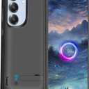 Battery Case for Samsung Galaxy S25+/ S25 Plus/ S24+/ S24 Plus, 5000mAh Rechargeable Extended Battery Charging Charger Case, Add 100% Extra Juice (6.7 Inches) Black