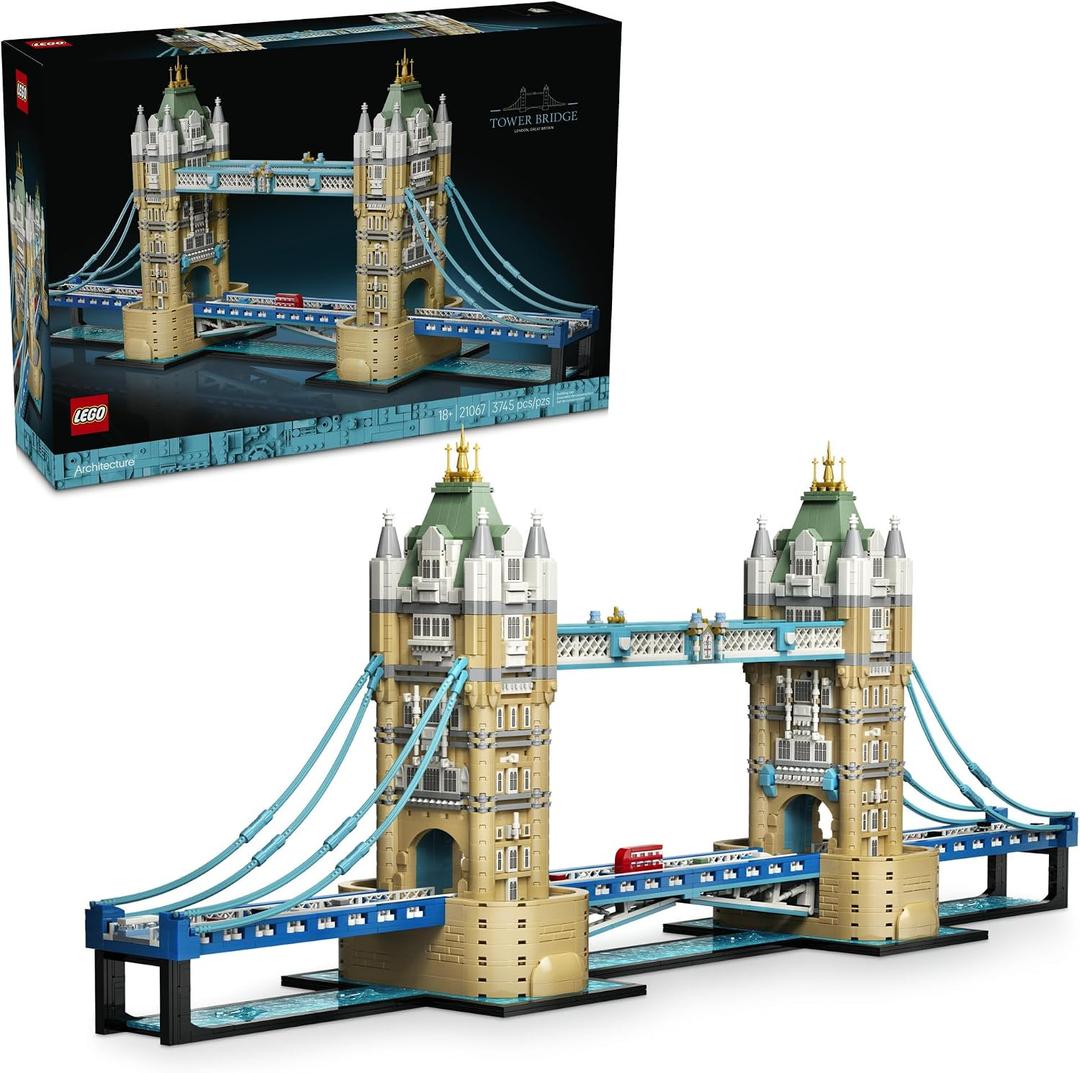 LEGO Architecture Tower Bridge 21067, Building Set for Adults, Ages 18+, Relaxation Activity, Decor for Home Office, 3745 pieces, Gift for Men & Women
