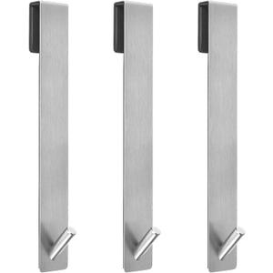 Kontoyo Shower Door Hooks(10 Inch),Extended Over Door Hooks for Bathroom Frameless Glass Shower Door,Stainless Steel Towel Hooks,Heavy Duty Rack Hooks for Robe,Towel-3 Pack-Silver