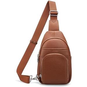 befen Genuine Leather Small Crossbody Sling Bags for Women Anti-Theft Fanny Packs Chest Bags Purse with Built in RFID Wallet