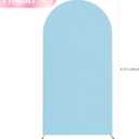 Wokceer 6.6FT Wedding Arch Cover Spandex Fitted Wedding Arch Stand Covers Round Top Chiara Arch Backdrop Cover for Birthday Party Ceremony Banquet Decoration Dusty Blue