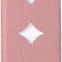 Luner - Leather Magnetic Card Wallet Compatible with Magsafe - for iPhone 17, 16, 15, 14, 13, 12 series - Holds 2 cards - Made of Vegan Leather - French Pink