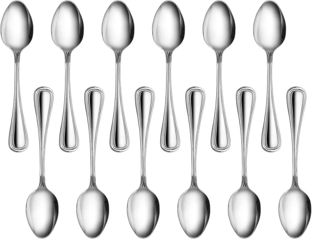 New Star Foodservice 58123 Slimline Pattern, 18/0 Stainless Steel, Dinner/Dessert Spoon, 7.25-Inch, Set of 12