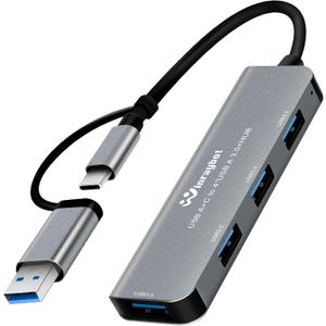 USB hub Splitter for Laptop,USB hub 1to4,USB 3.0 Splitter USB c hub,3.0 HUB Port Expander (USB 3.0 HUB-Silver)